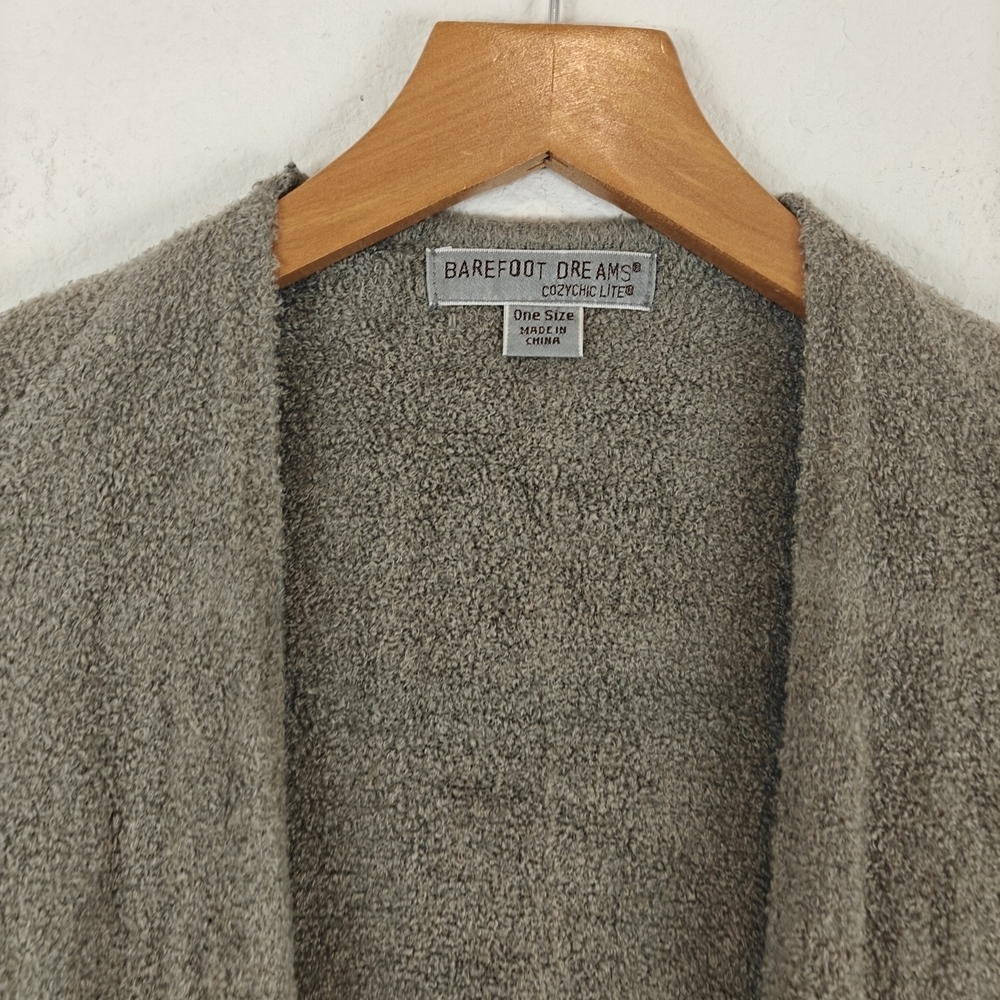 Barefoot Dreams Women Cliffside Dolman Sleeve Cardigan One Size Gray Open Front - Picture 11 of 16